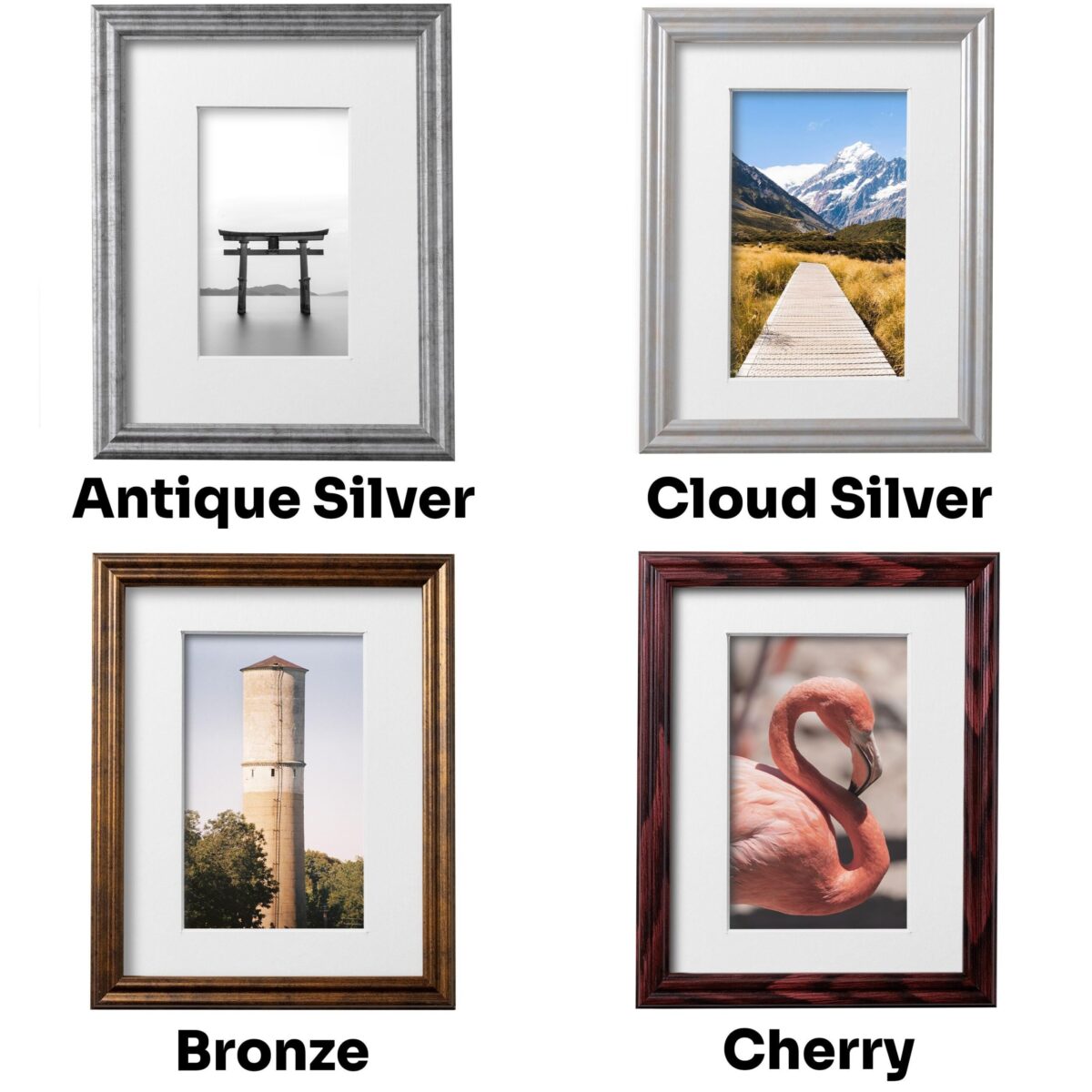 il_fullxfull.6758100827_85zu.jpg 11x14 Wood Picture Frame Matted to 8x10 in 15+ Colors for Wall Decor, UV Blocking Plexiglass Preinstalled Vertical and Horizontal Hangers - Image 3