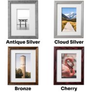 11x14 Wood Picture Frame Matted to 8x10 in 15+ Colors for Wall Decor, UV Blocking Plexiglass Preinstalled Vertical and Horizontal Hangers - Image 3