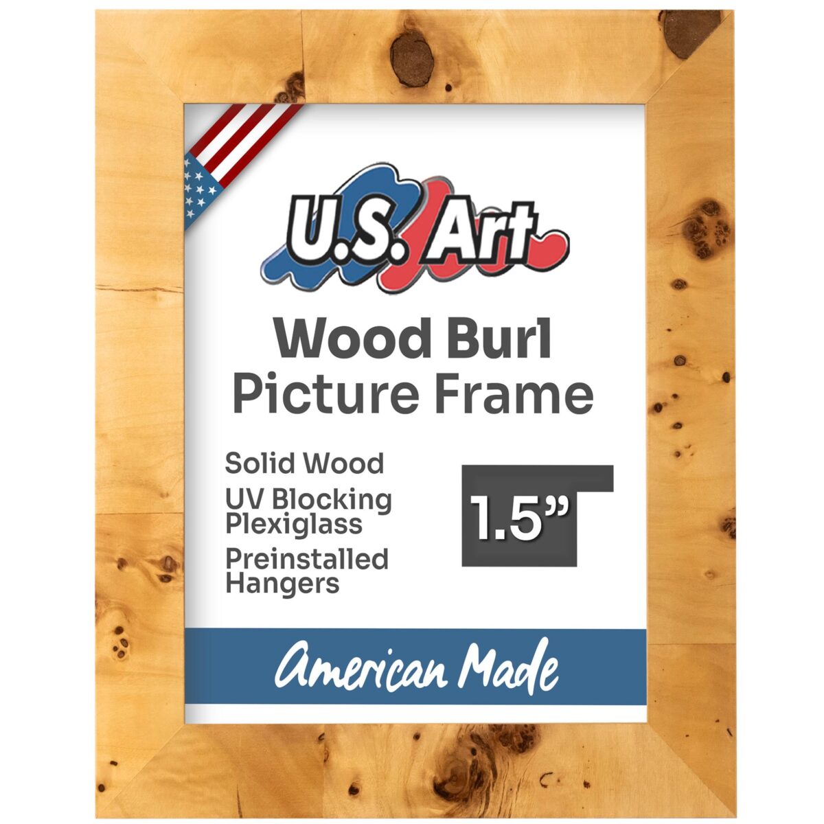 il_fullxfull.6811971818_njbc.jpg Vintage Rustic Wood Burl Picture Frame Farmhouse Decor Solid Wood Frames with UV Blocking Plexiglass and Preinstalled Hangers for Wall Decor - Image 2