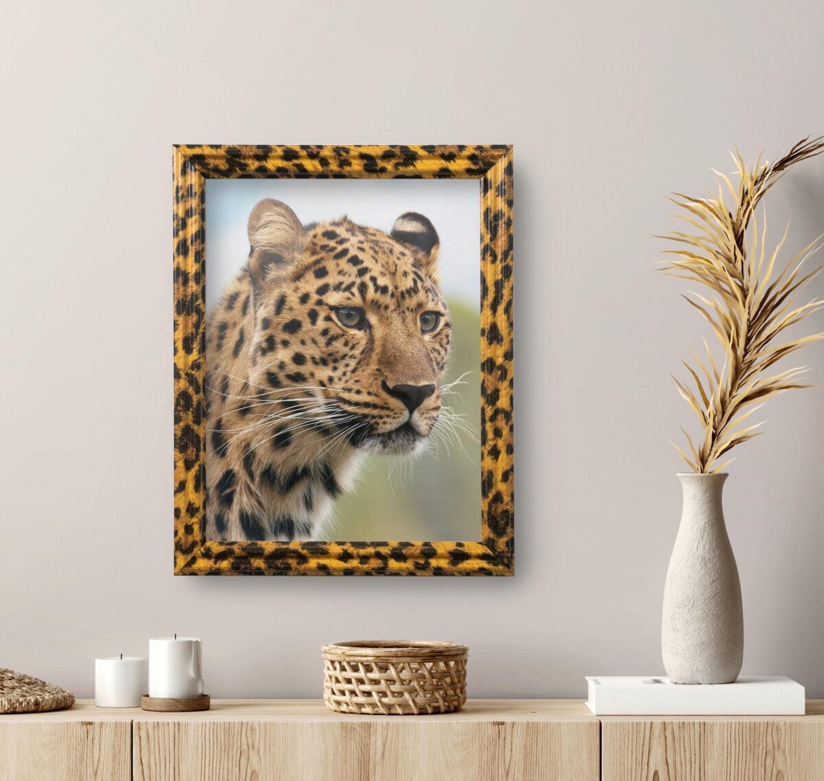 il_fullxfull.6877063889_ctd2.jpg Leopard Print .75" Solid Wood Picture Frame - Image 4