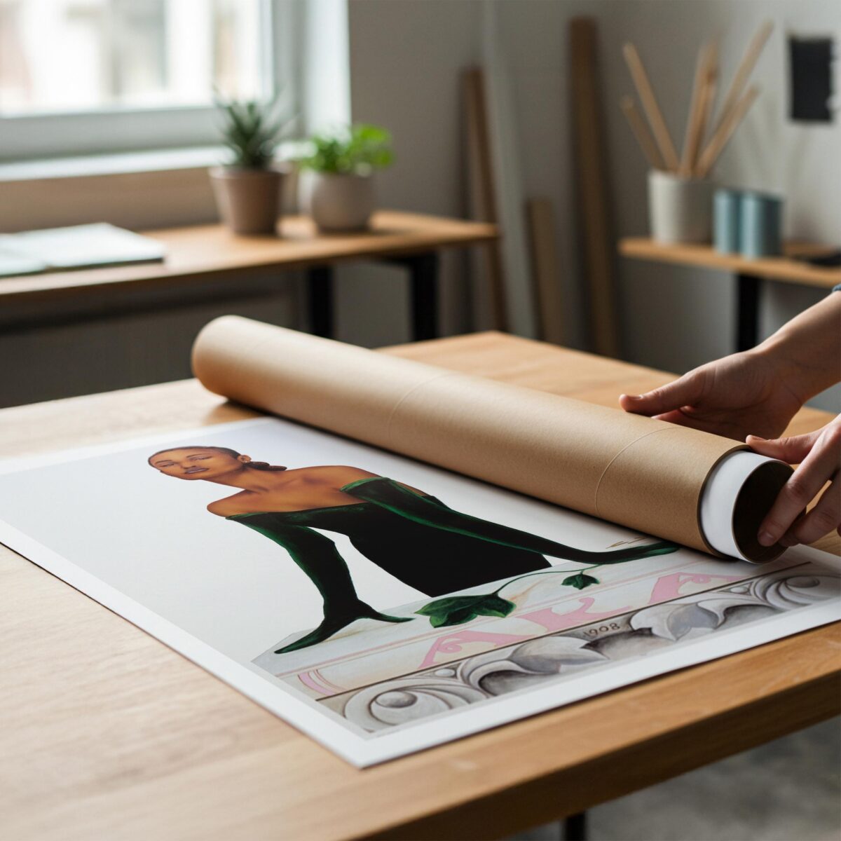 Ivy by Gerald Ivey, Alpha Kappa Alpha AKA Sorority Art Print, 1908 Pink and Green, 24x36 Print Poster for HBCU Graduate, Gifts for Sister - Image 4