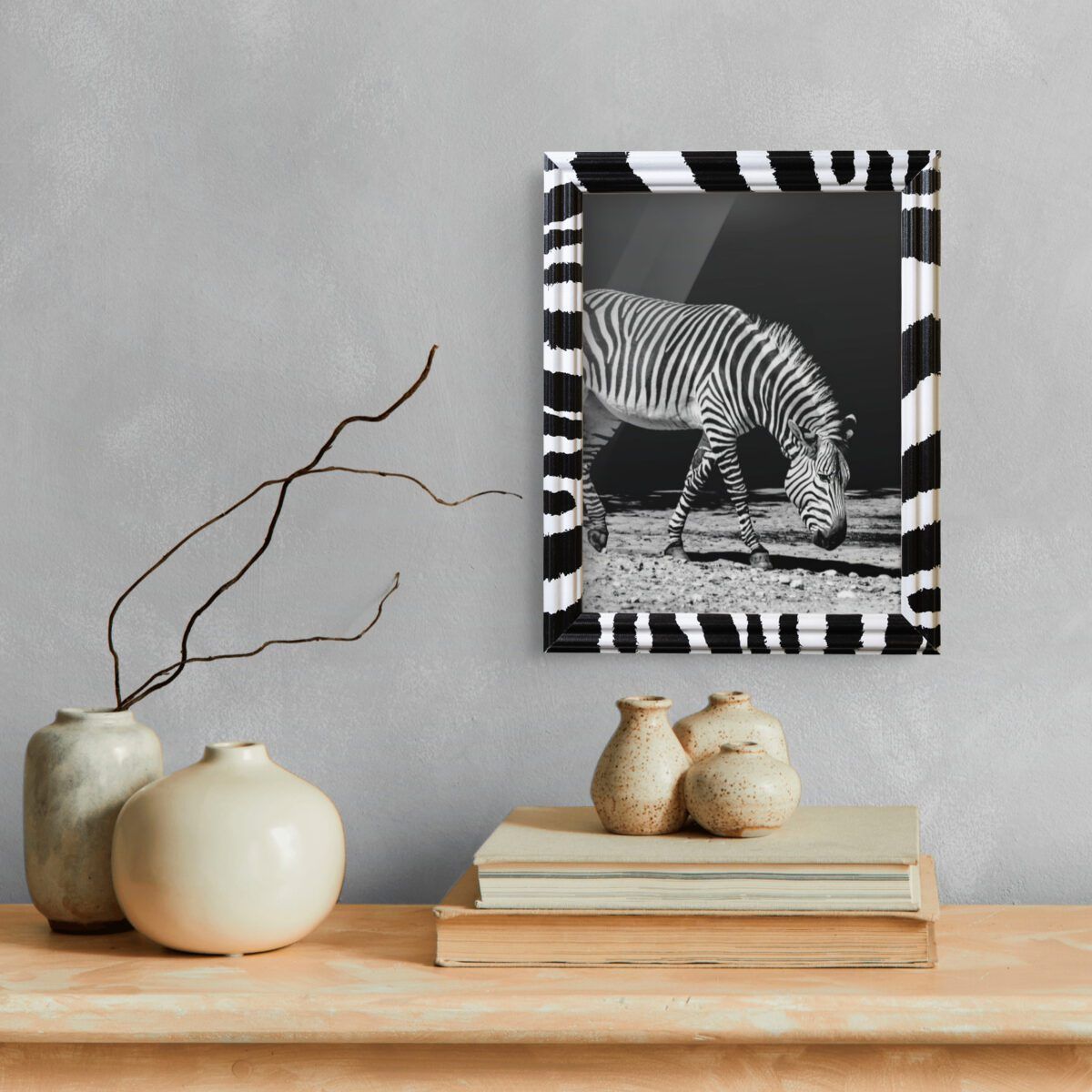 Custom Zebra Print Picture Frame .75 Inch Handmade Solid Wood Photo Frame Animal Print Wall Home Decor Gifts by US Art Frames - Image 2