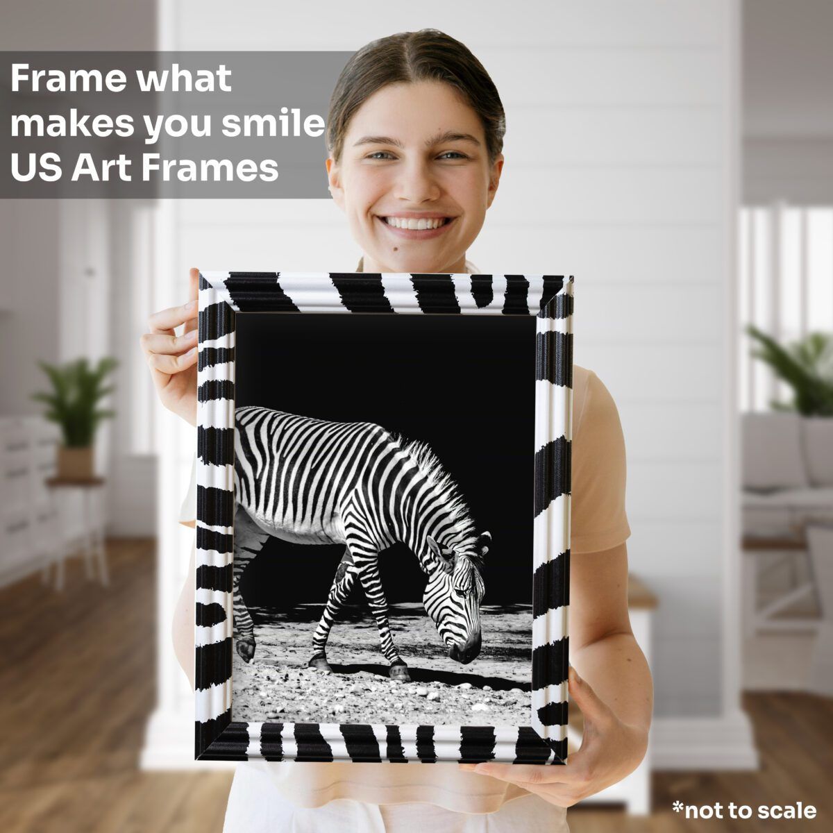 Custom Zebra Print Picture Frame .75 Inch Handmade Solid Wood Photo Frame Animal Print Wall Home Decor Gifts by US Art Frames - Image 3