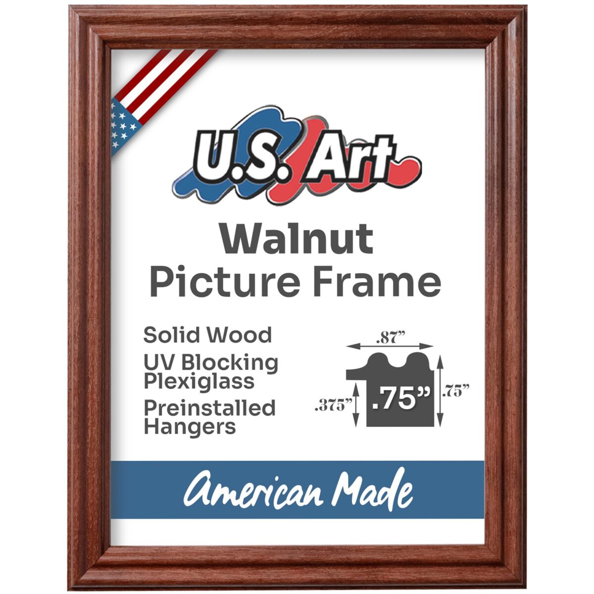 il_fullxfull.6355649900_swyj.jpg .75 inch Walnut Brown Solid Wood Picture Frame - Image 1
