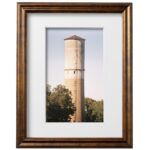 Vintage Rustic Bronze 8x10 Frame Matted to 5x7 for Wall Solid Wood Picture Frame with UV Blocking Plexiglass and Preinstalled Hangers