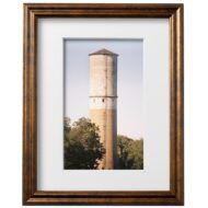 Vintage Rustic Bronze 8x10 Frame Matted to 5x7 for Wall Solid Wood Picture Frame with UV Blocking Plexiglass and Preinstalled Hangers