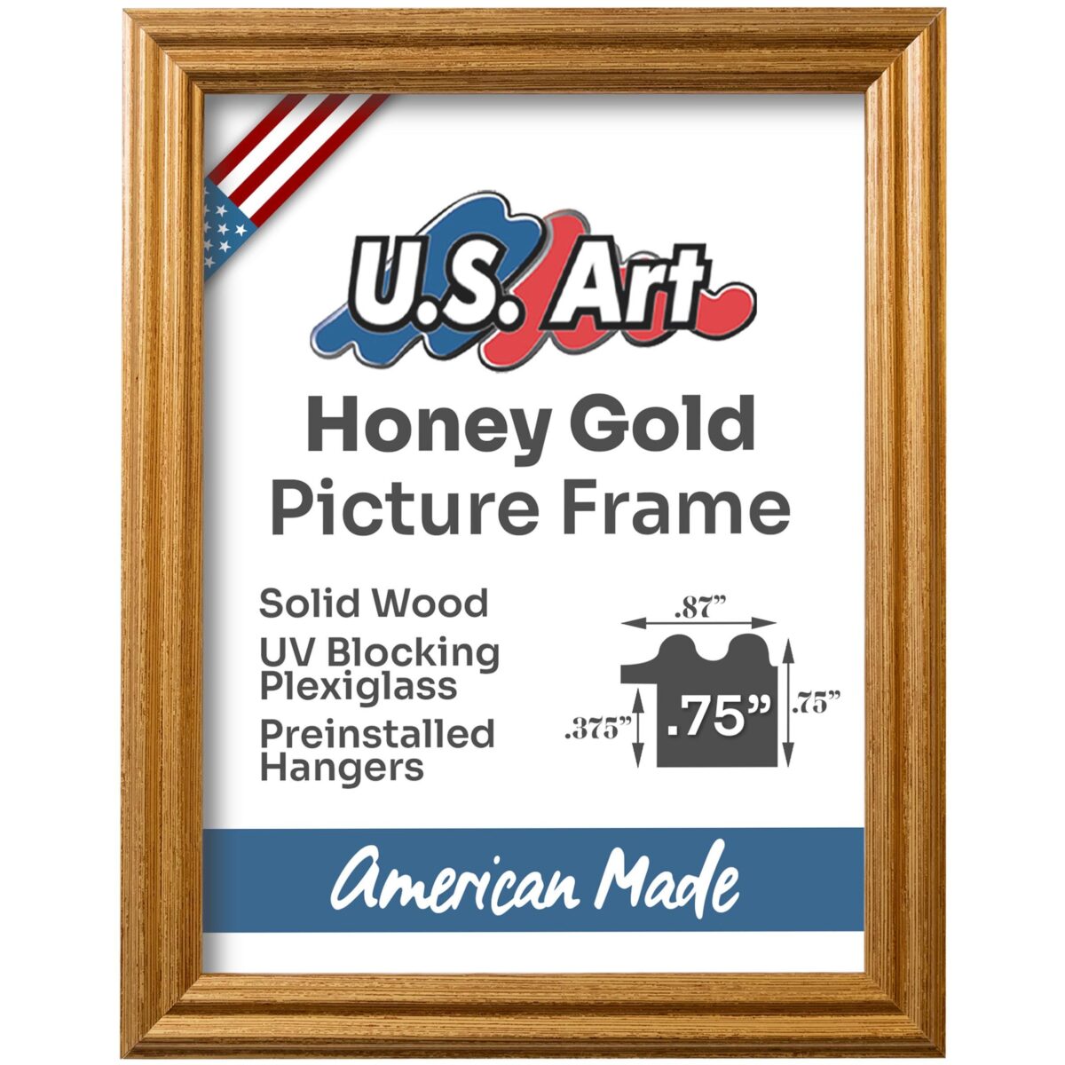 .75" Custom Solid Wood Frame for Wall Art 15+ Colors with Preinstalled Hangers & UV-blocking Plexiglass - Image 14