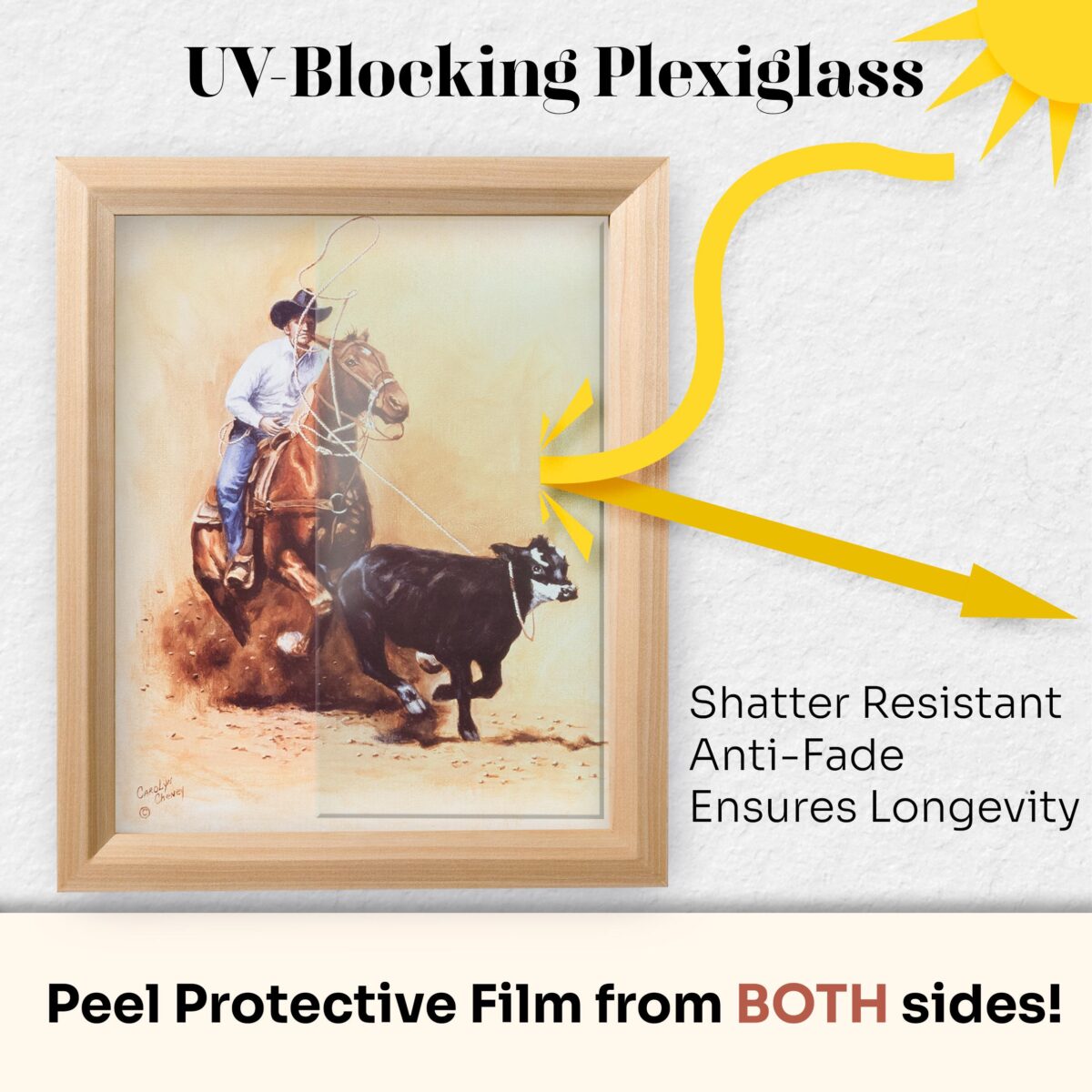 .75" Custom Solid Wood Frame for Wall Art 15+ Colors with Preinstalled Hangers & UV-blocking Plexiglass - Image 22