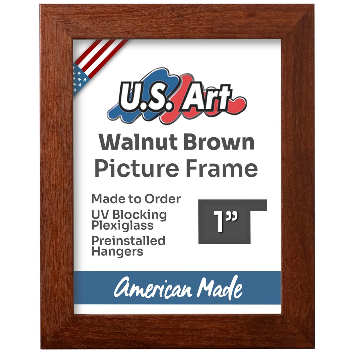 il_fullxfull.6432902858_kx1z.jpg Country Walnut Brown 1" Flat Picture Frame - Image 1