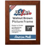 Country Walnut Brown 1" Flat Picture Frame