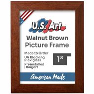 Country Walnut Brown 1" Flat Picture Frame