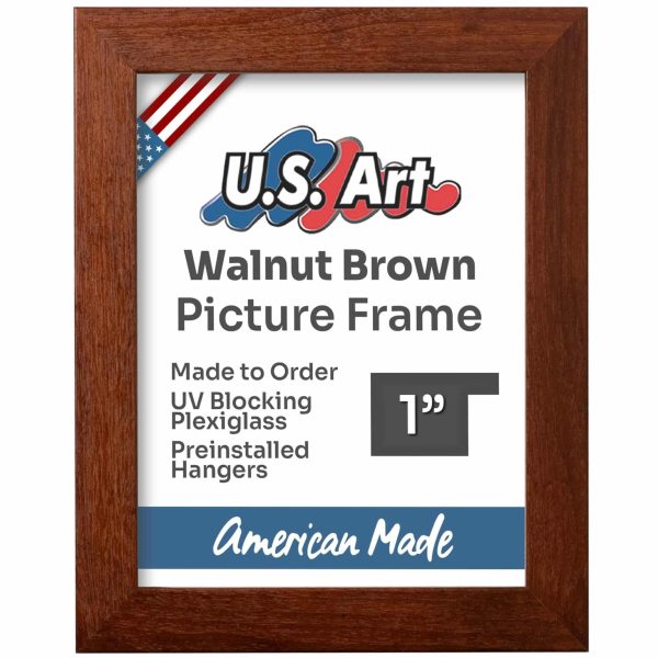 Country Walnut Brown 1" Flat Picture Frame