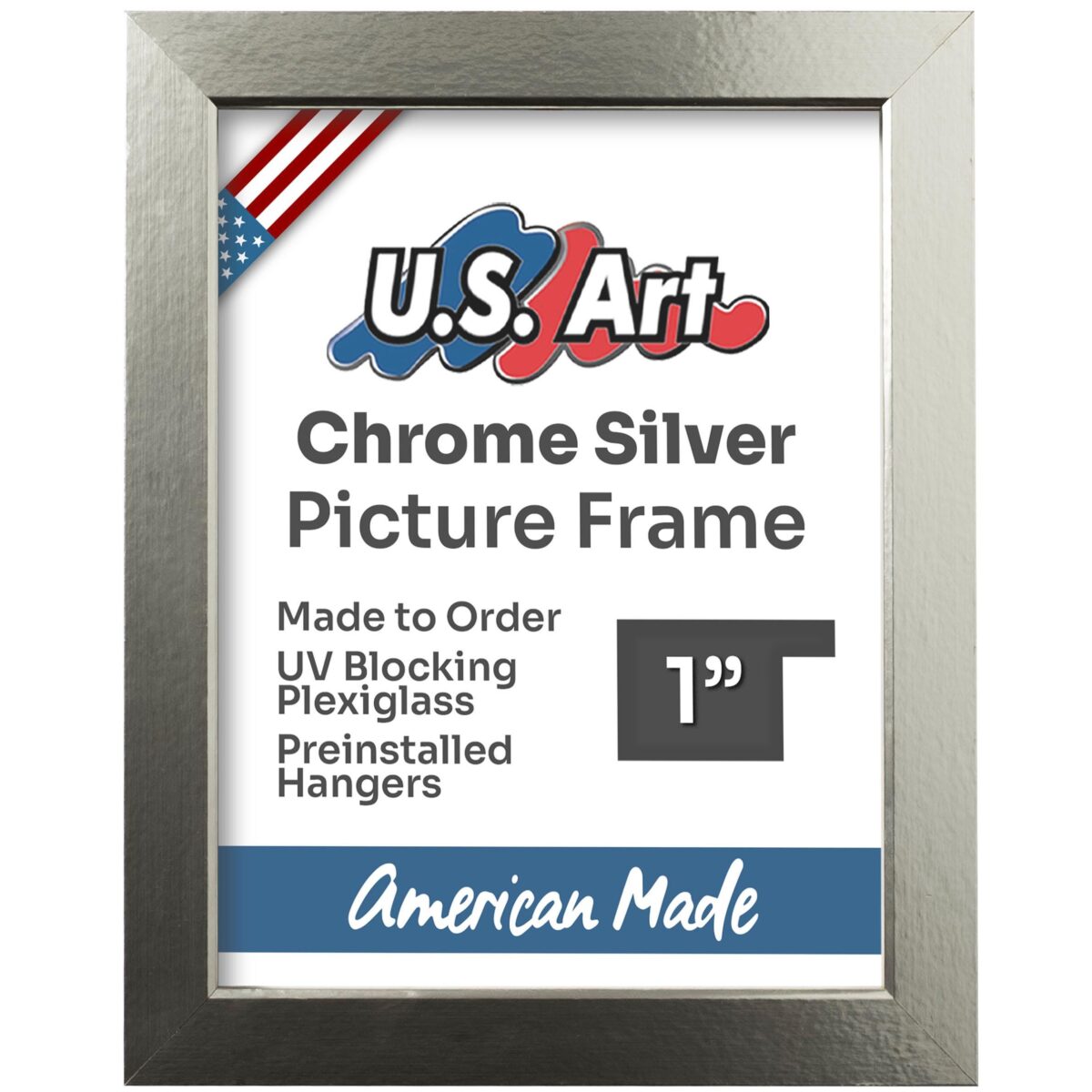 il_fullxfull.6432909410_9rza.jpg 1" Flat Chrome Silver Picture Frame - Image 1