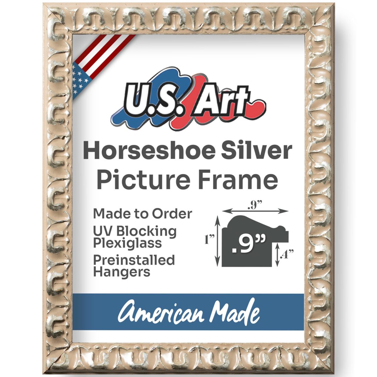 il_fullxfull.6449325798_31xb.jpg Horseshoe Silver Picture Frame .9 Inch Silver Decorative Wall Frame Vintage Horseshoe Design Classic Silver Photo Frame - Image 2