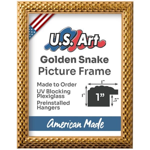 Snake Skin Gold Picture Frame 1 Inch Textured Art Frame Elegant Gold Wall Decor Luxury Photo Display