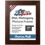 Distressed Mahogany 1" Flat Picture Frame