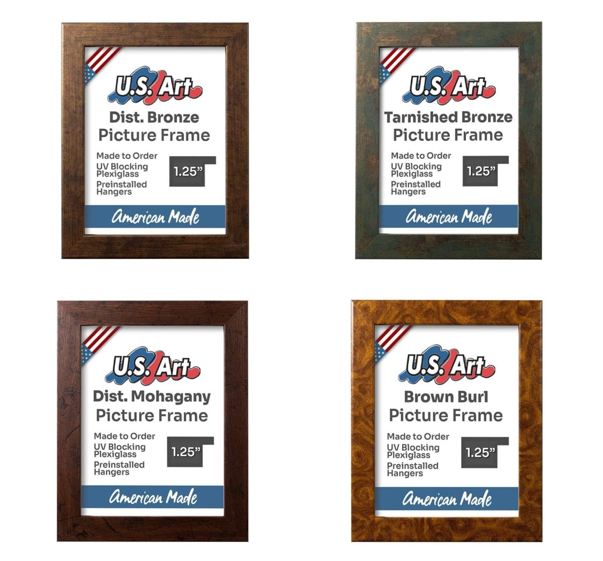 Custom 1.25" Flat Frames with Preinstalled Hangers and UV-blocking Plexiglass in 10+ Colors - Image 3