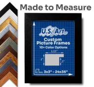 Custom 1.25" Flat Frames with Preinstalled Hangers and UV-blocking Plexiglass in 10+ Colors