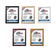 Custom Frame .80 Rounded Solid Wood Picture Frame with Preinstalled Vertical & Horizontal Hangers and UV-blocking Plexiglass in 10+ Colors - Image 2