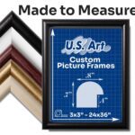 Custom Frame .80 Rounded Solid Wood Picture Frame with Preinstalled Vertical & Horizontal Hangers and UV-blocking Plexiglass in 10+ Colors