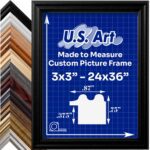 .75" Custom Solid Wood Frame for Wall Art 15+ Colors with Preinstalled Hangers & UV-blocking Plexiglass