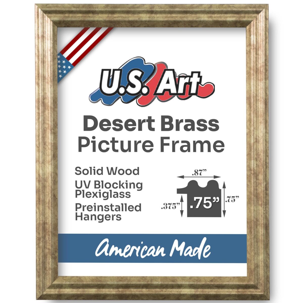 il_fullxfull.6831874592_1fsq.jpg .75 inch Desert Brass Solid Wood Picture Frame - Image 2