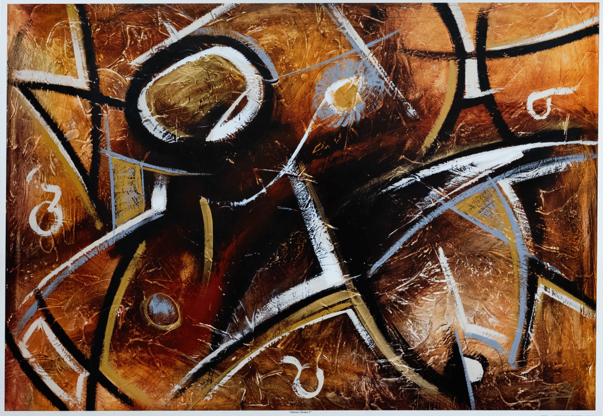 Abstract Strokes I by Ivey, Art Poster Print for Wall, Home Decor - Image 1
