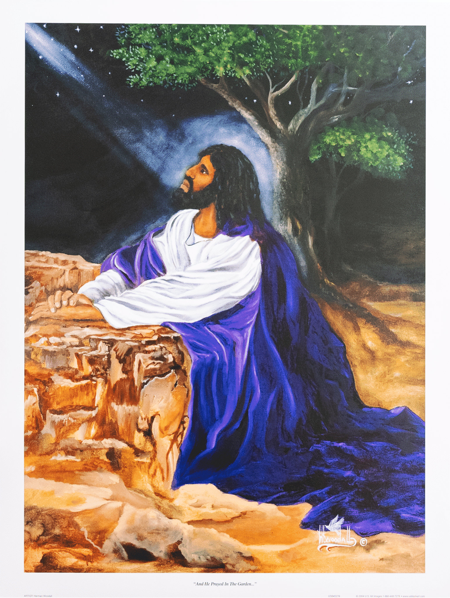 And He Prayed in the Garden art print by Herman Woodall