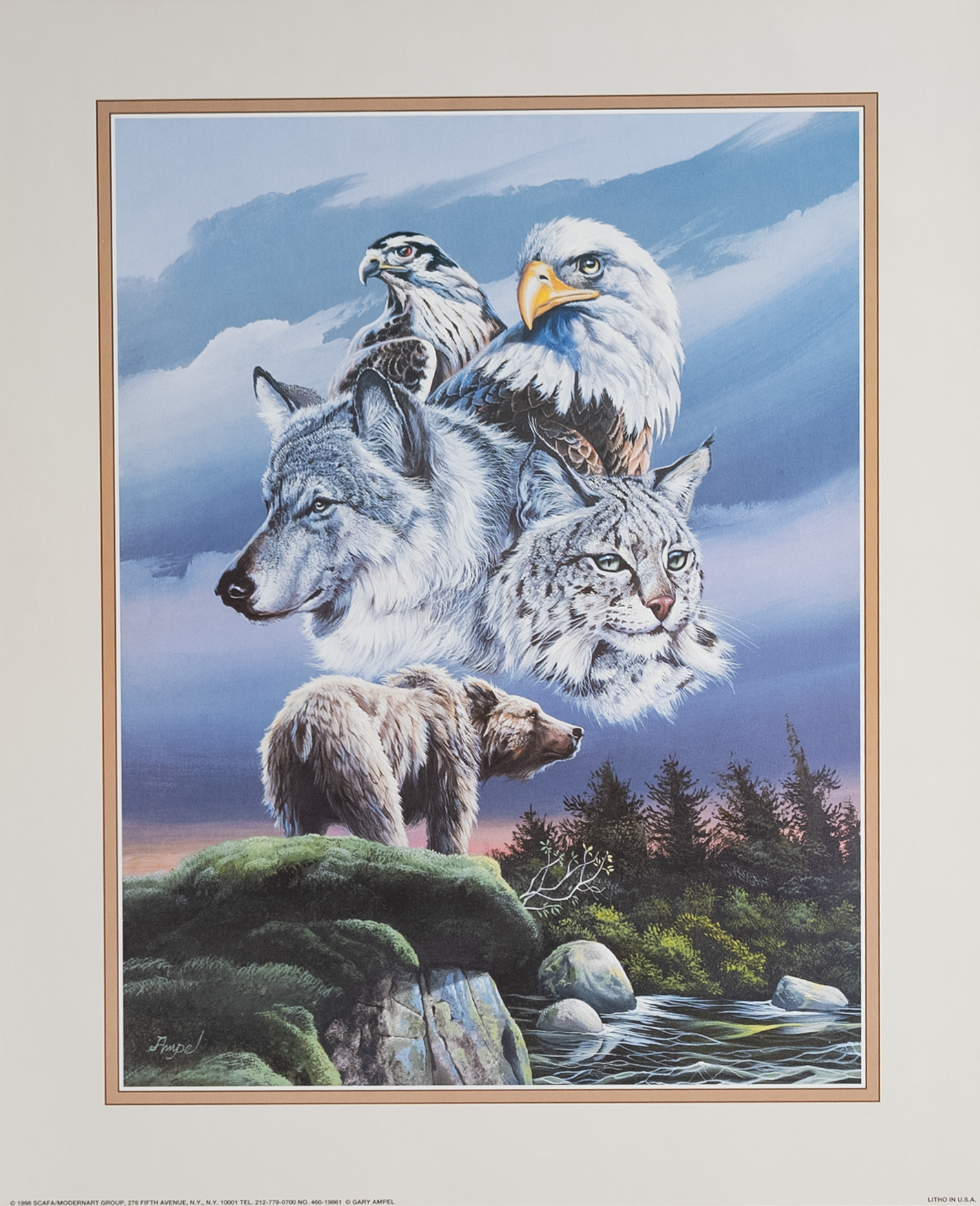 Animal Montage by Ampel, Art Poster Print for Wall, Home Decor