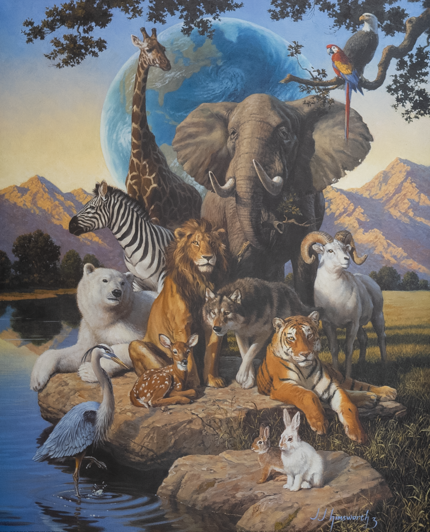 Animals of the World by Himsworth, Art Poster Print for Wall, Home Decor