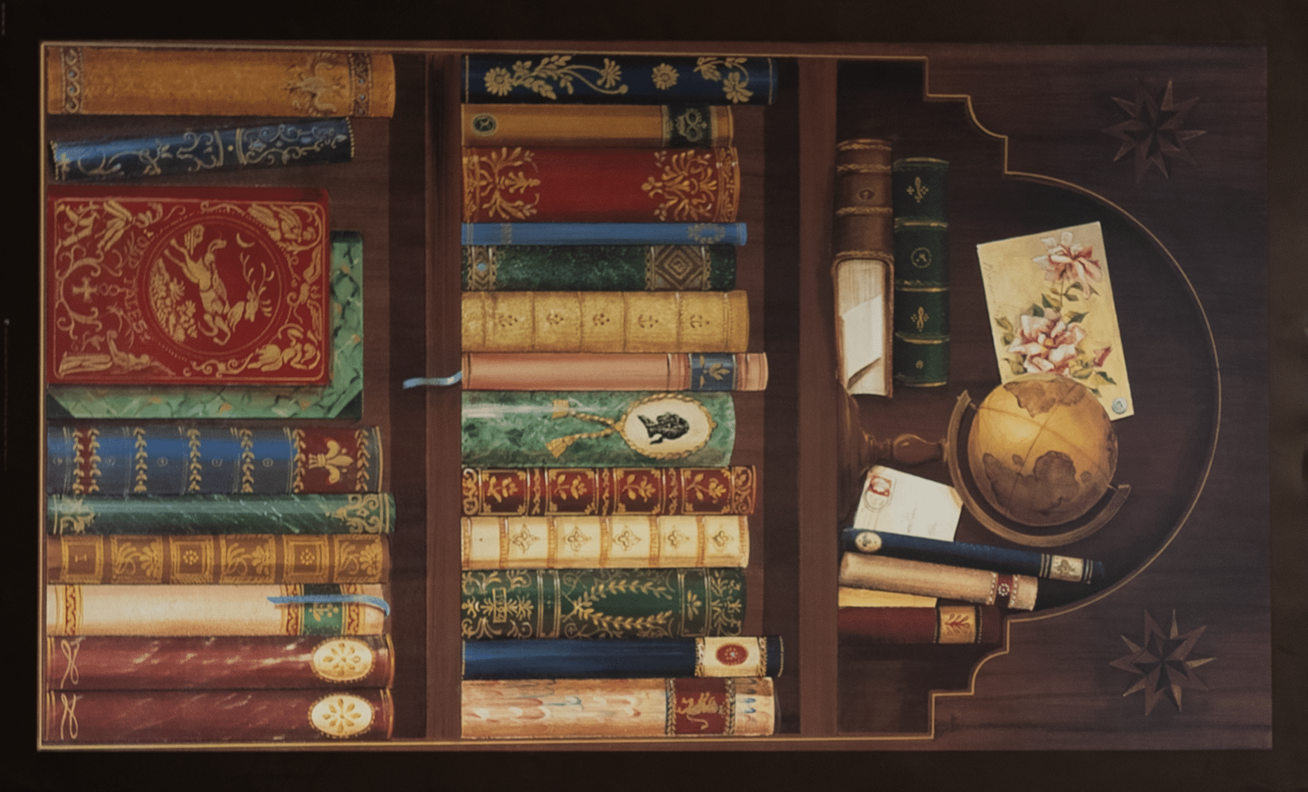 Antique Bookcase by Pia, Art Poster Print for Wall, Home Decor