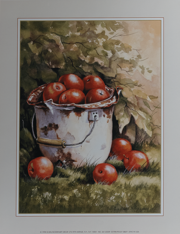 Apple Basket II by Sibley, Art Poster Print for Wall, Home Decor
