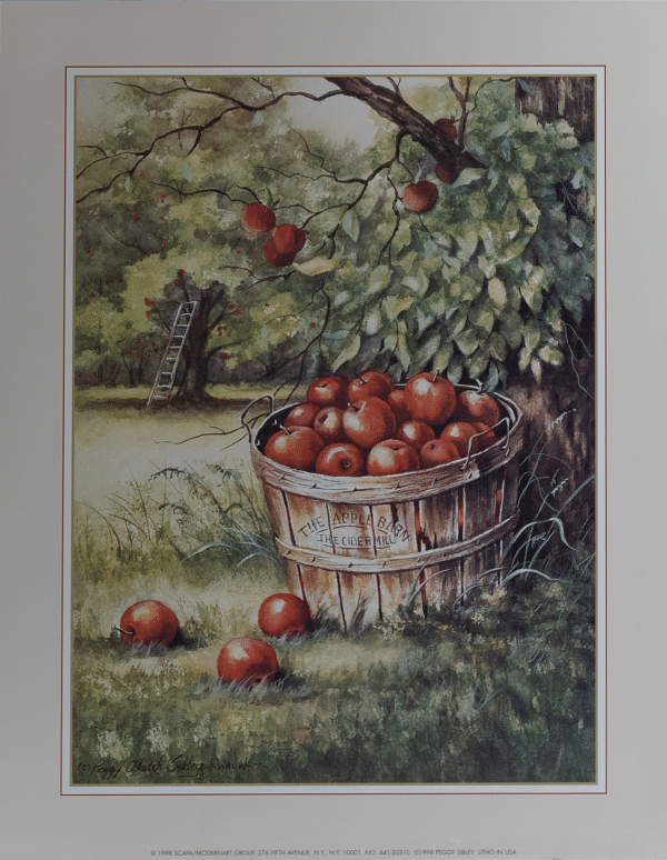 Apple Basket III by Sibley, Art Poster Print for Wall, Home Decor