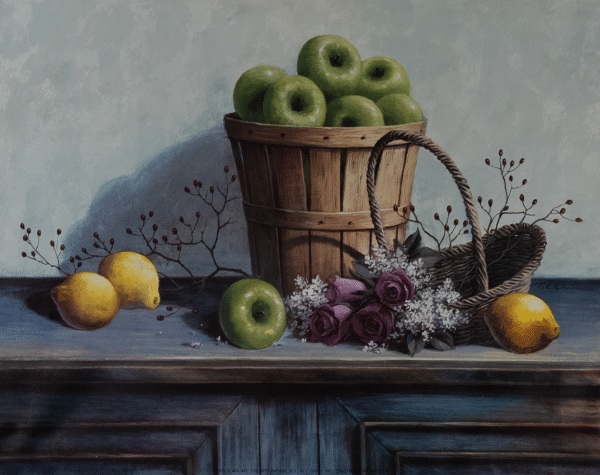 Apples, Lemons, Flowers I, Art Poster Print for Wall, Home Decor