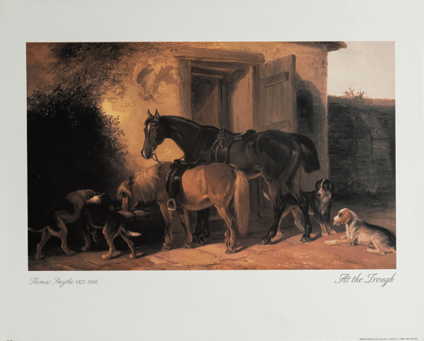 At the Trough by Smythe, Art Poster Print for Wall, Home Decor