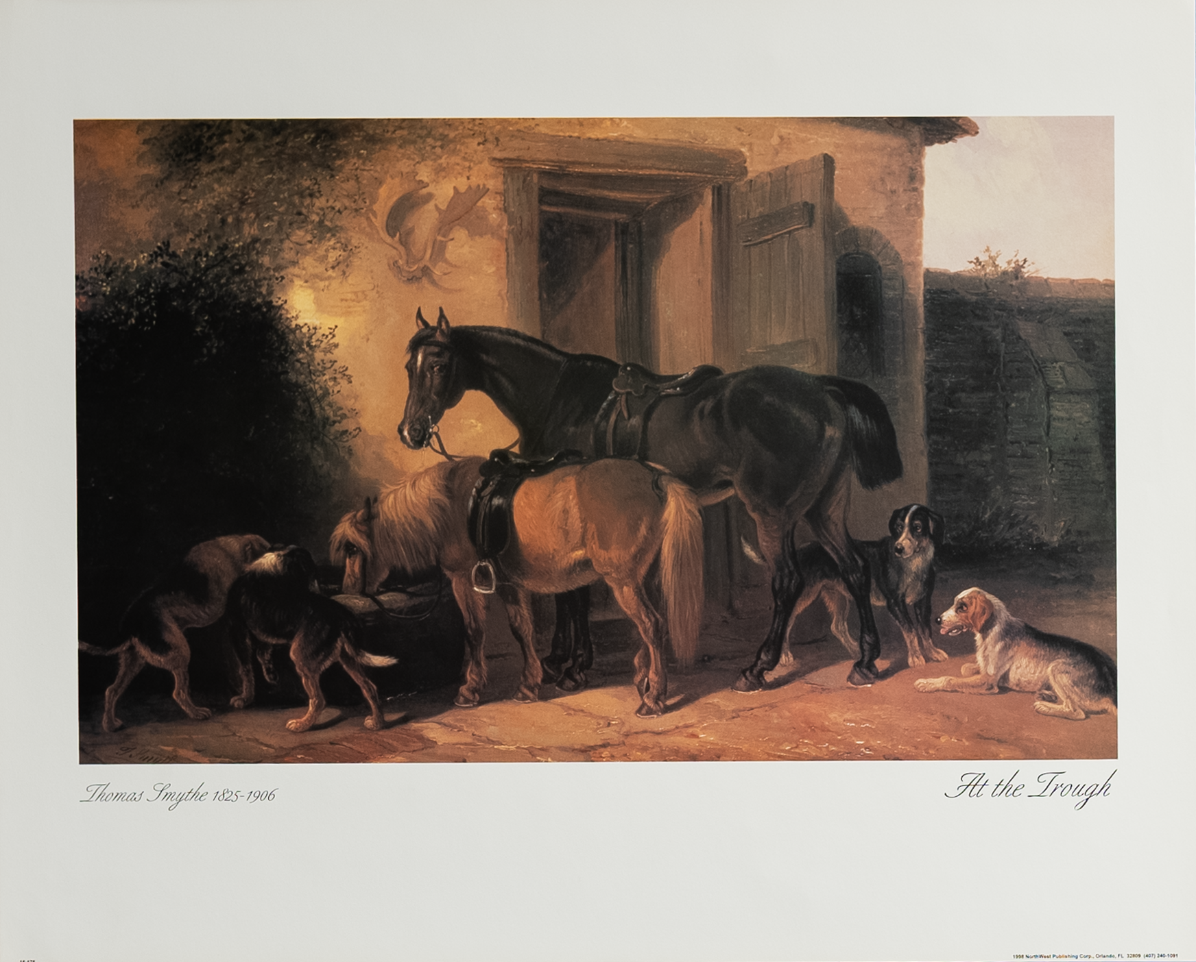 At the Trough by Smythe, Art Poster Print for Wall, Home Decor