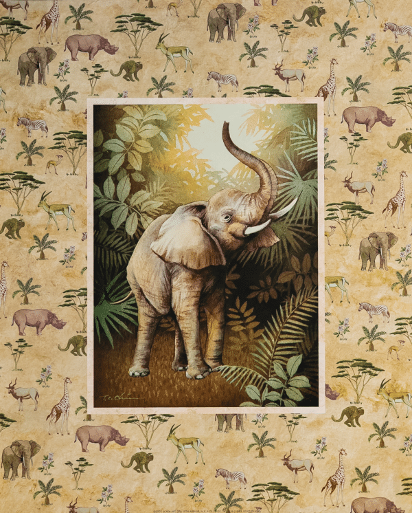 Baby Elephant by Chin, Art Poster Print for Wall, Home Decor
