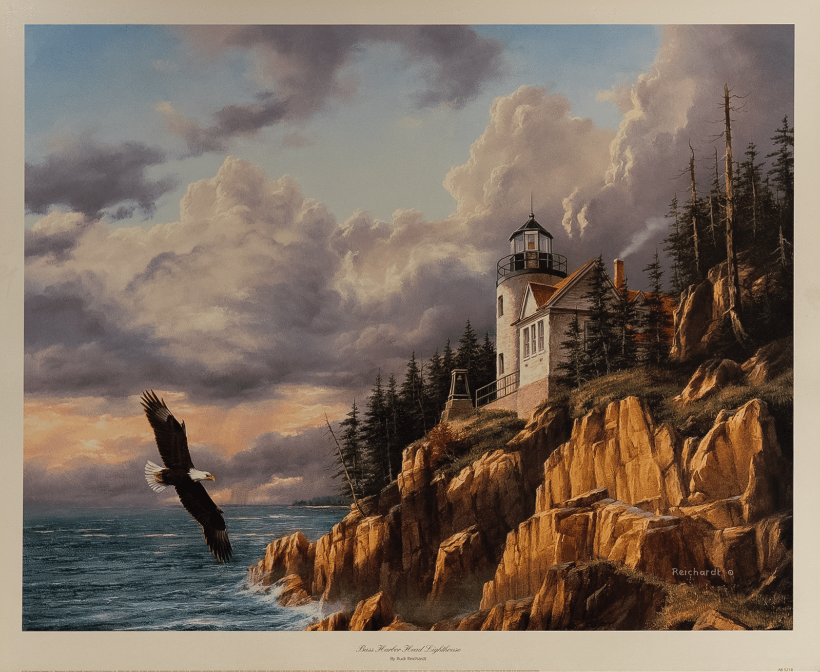 Bass Harbor Head Lighthouse by Reichardy, Art Poster Print for Wall, Home Decor - Image 1