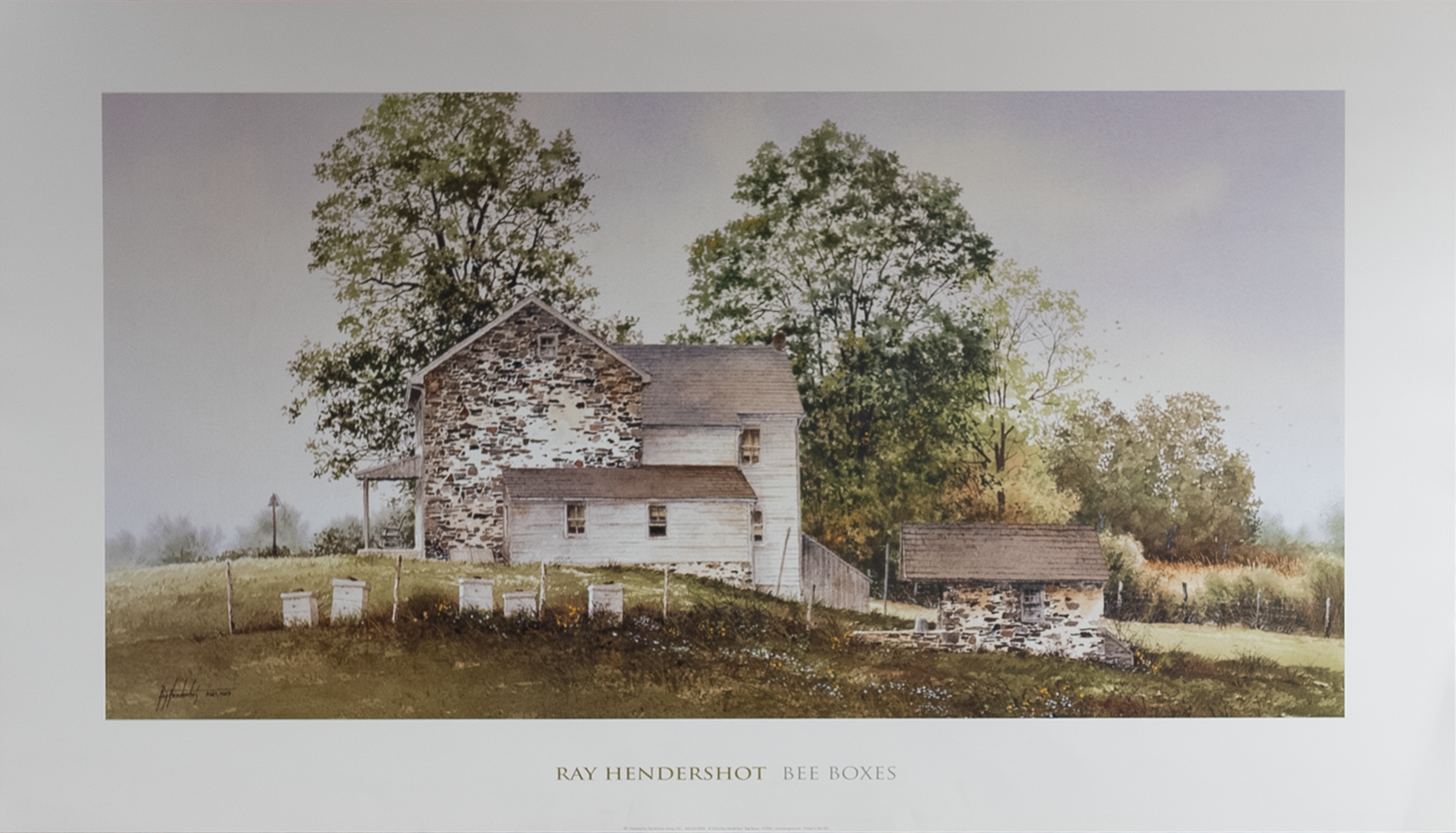 Bee Boxes by Hendershot, Art Poster Print for Wall, Home Decor