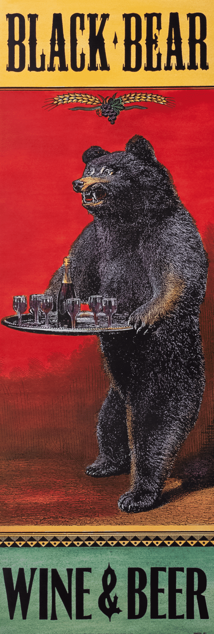 Black Bear Beer and Wine art print by Penny Wagner