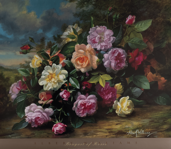 Bouquet of Roses by Williams, Art Poster Print for Wall, Home Decor
