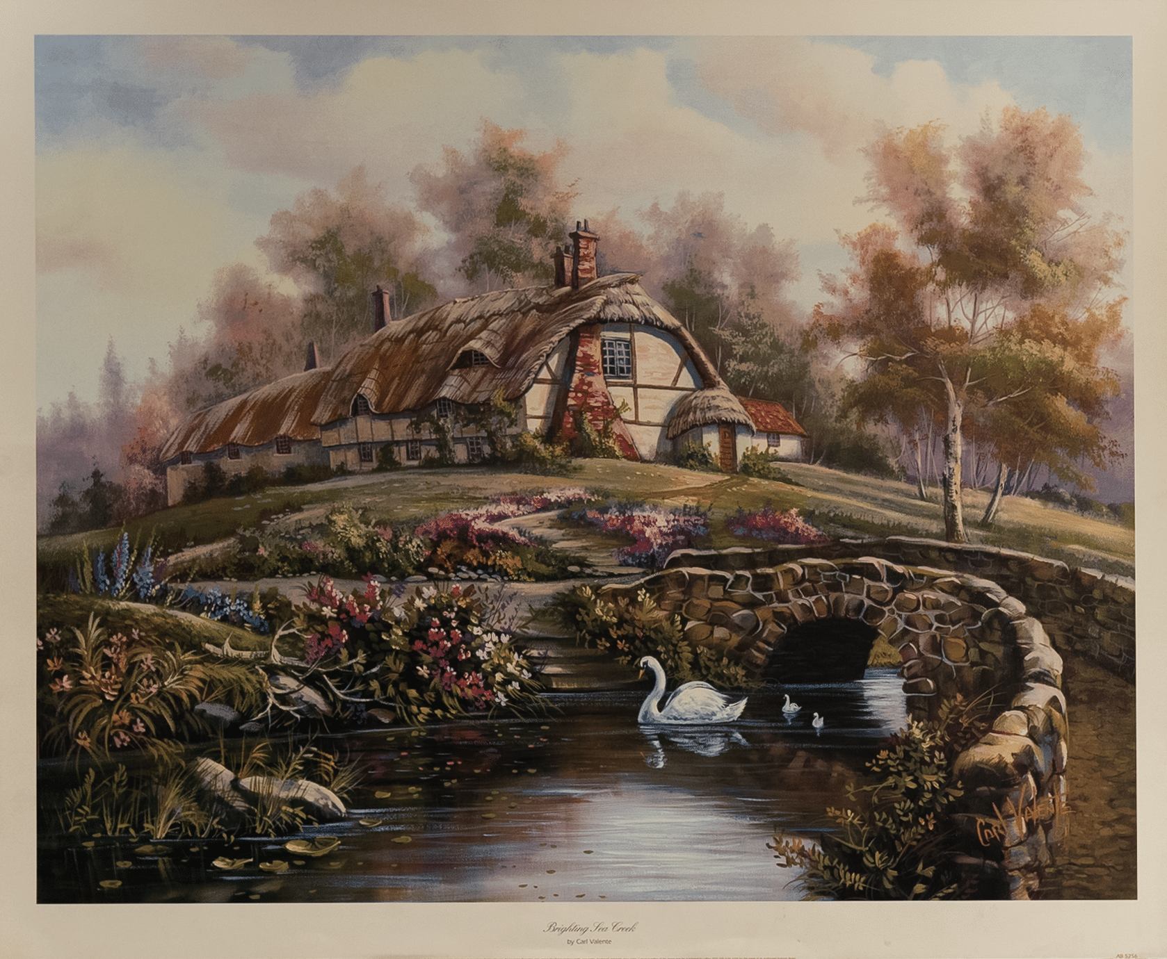 Brighting Sea Creek by Valente, Art Poster Print for Wall, Home Decor