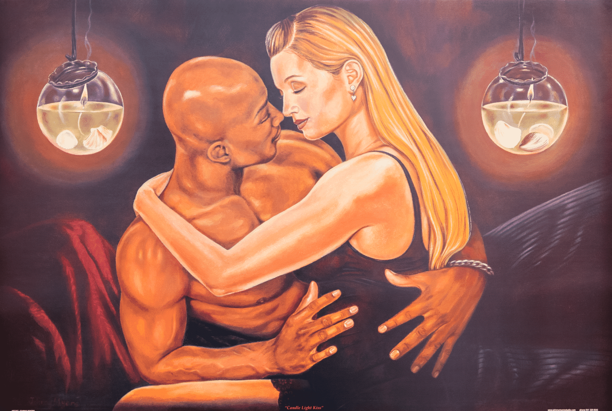 Candle Light Kiss art print by Johnny Meyers