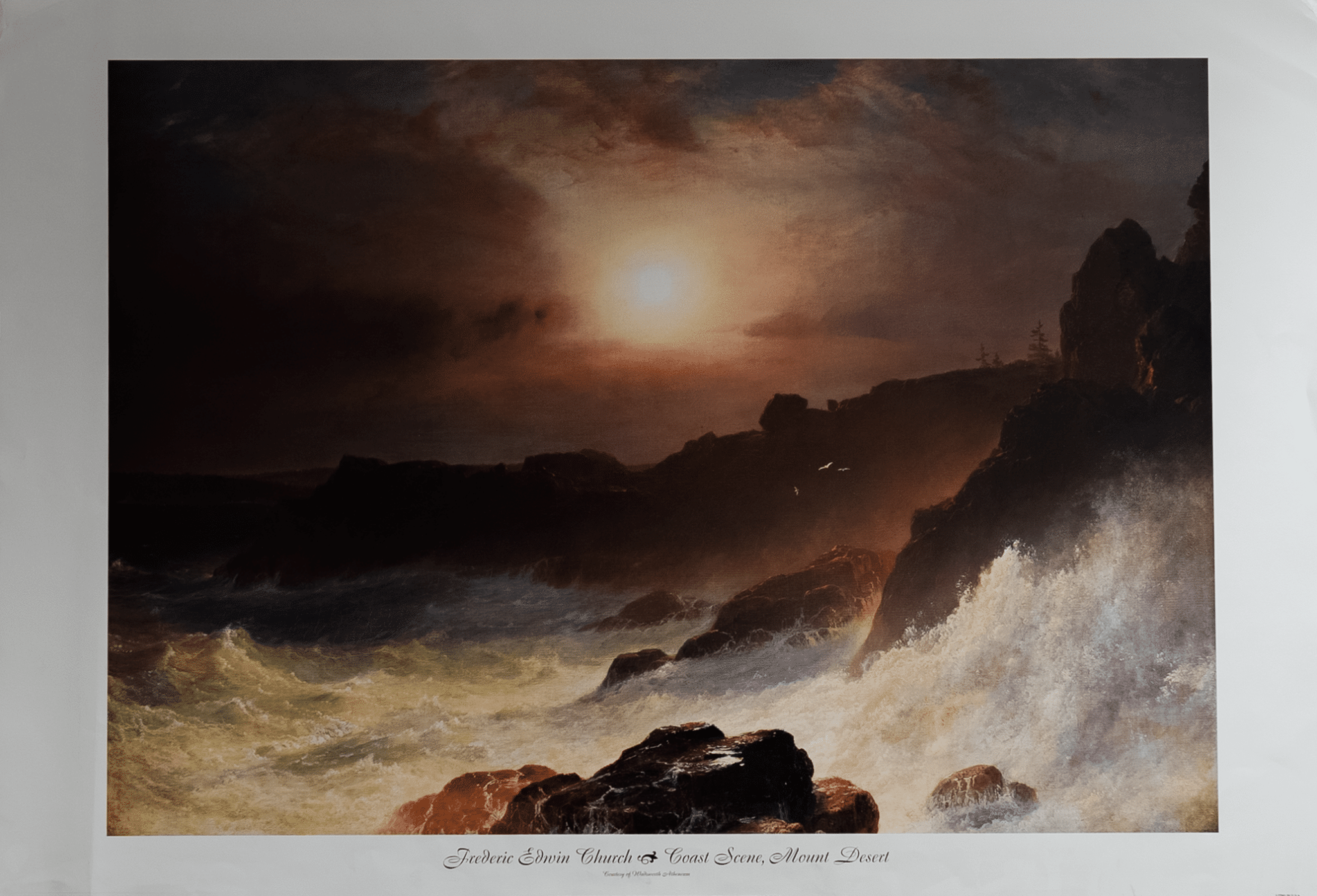 Coast Scene, Mount Desert by Church, Art Poster Print for Wall, Home Decor