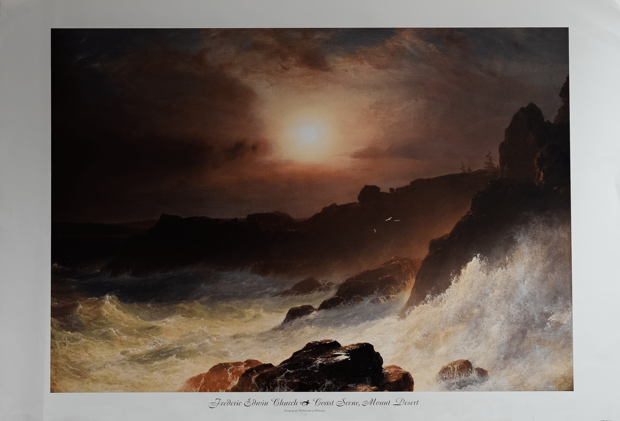 Coast Scene, Mount Desert by Church, Art Poster Print for Wall, Home Decor