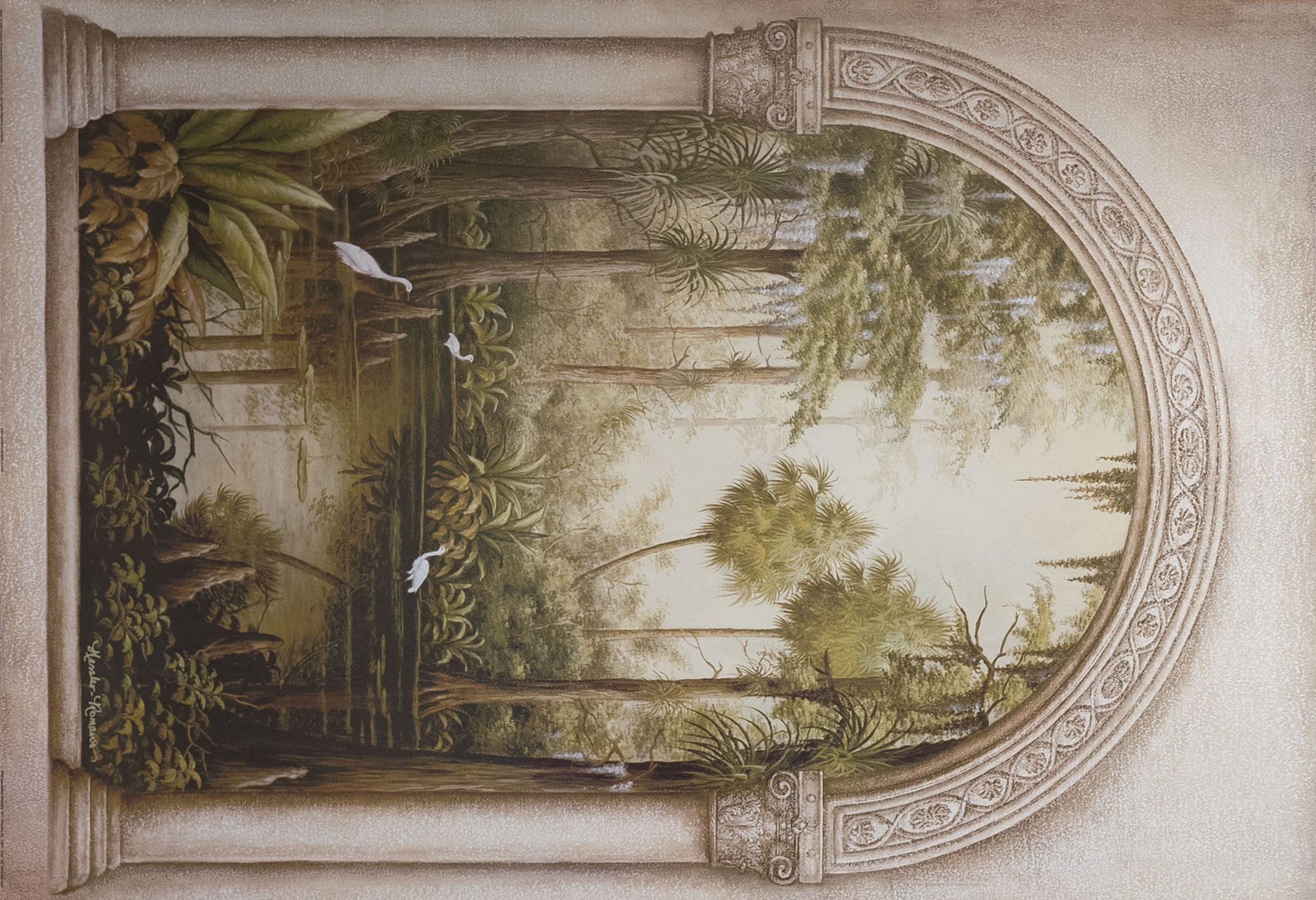 Crane Archway I by Kessler-Romano, Art Poster Print for Wall, Home Decor