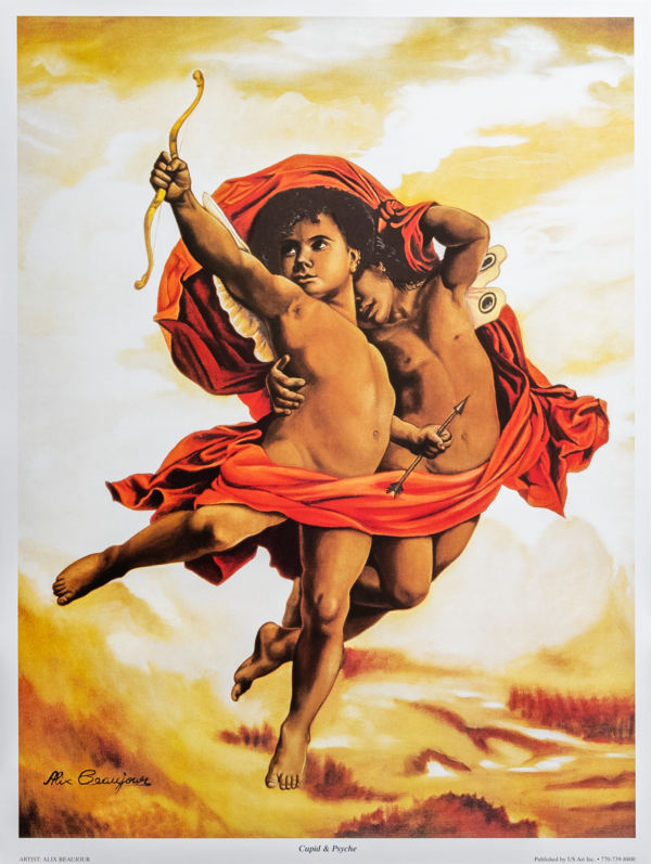 Cupid and Psyche by Alix Beaujour, Art Poster Print for Wall, Home Decor