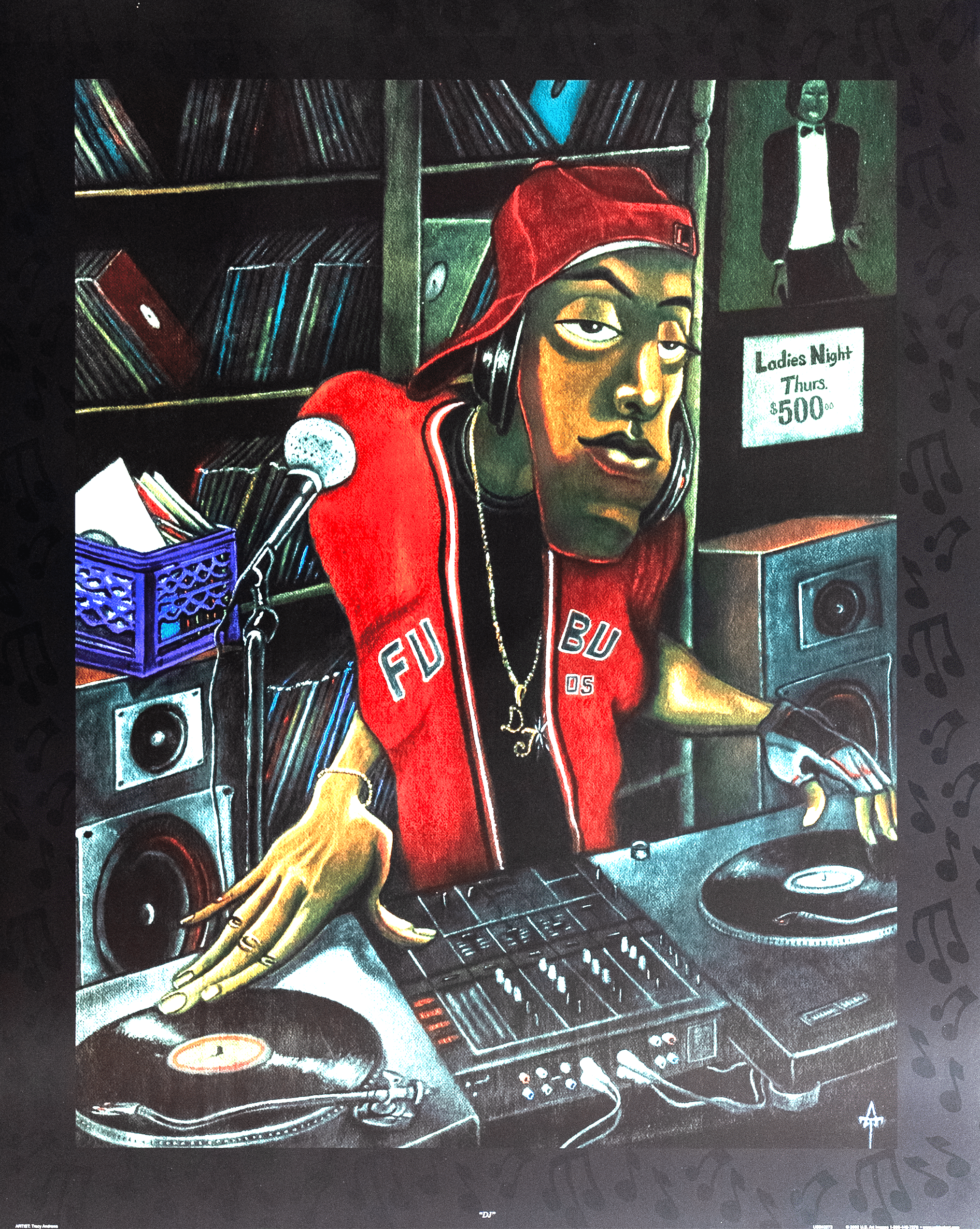 DJ by Tracy Andrews, Art Poster Print for Wall, Home Decor - Image 1