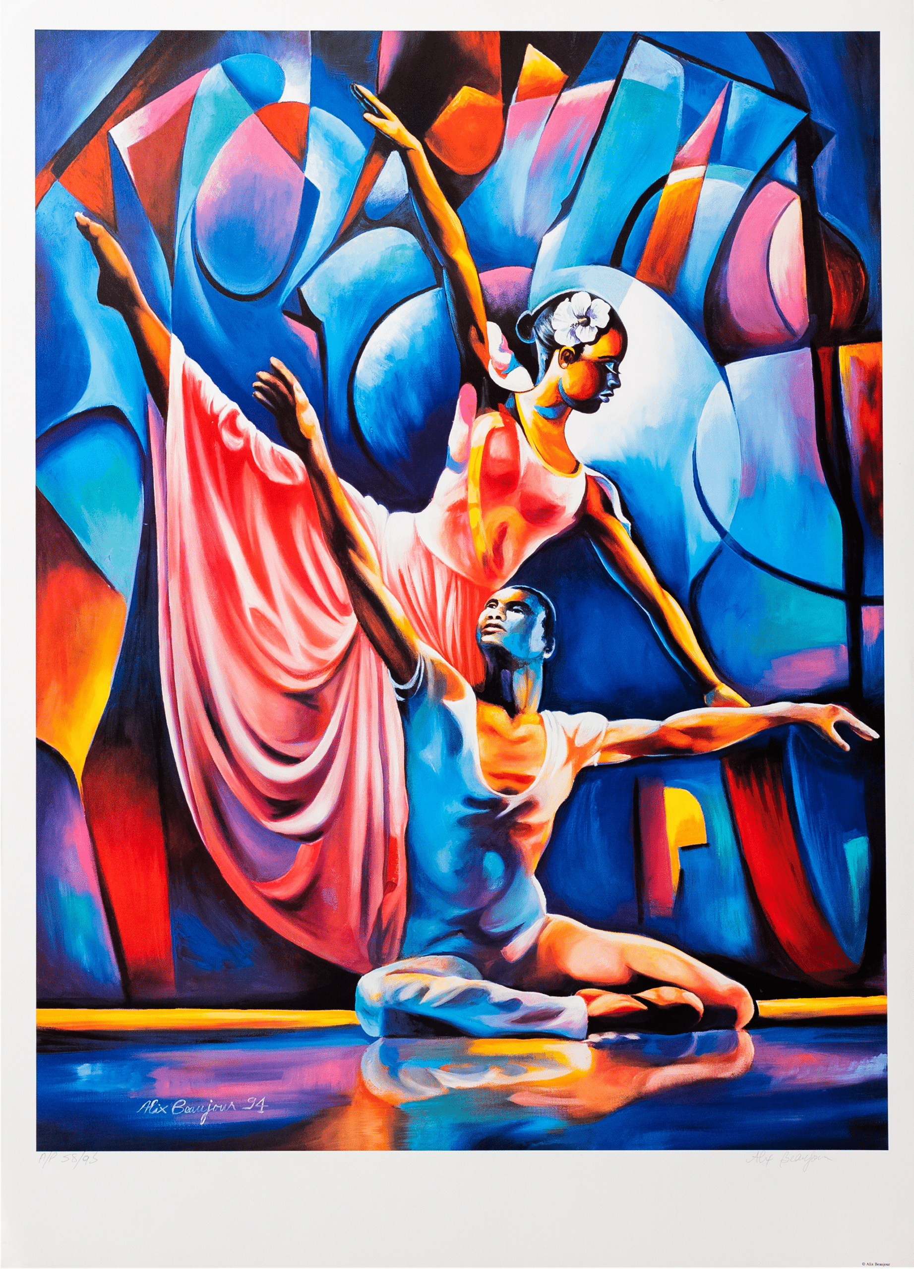 Dancing Couple by Alix Beaujour, Art Poster Print for Wall, Home Decor - Image 1