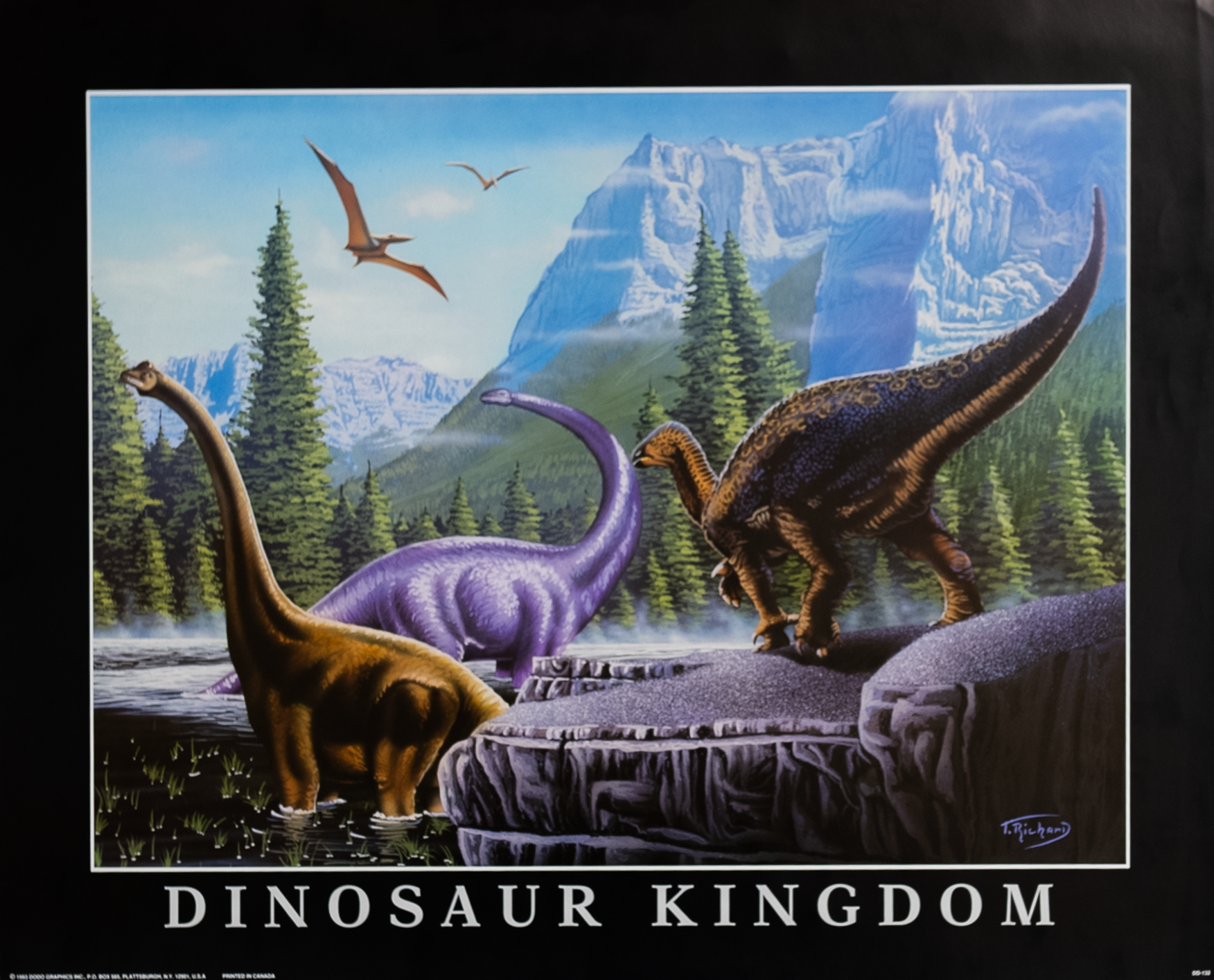 Dinosaur Kingdom by Richard, Art Poster Print for Wall, Home Decor